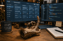 A monkey's paw on an office desk.